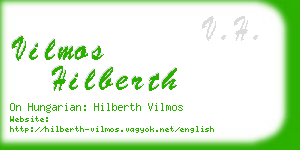 vilmos hilberth business card